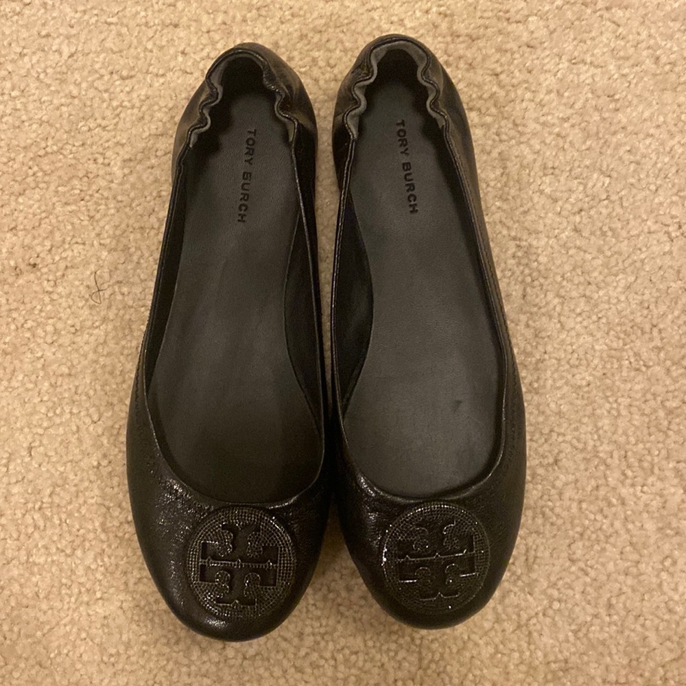 Tory Burch black lace flats, size 7